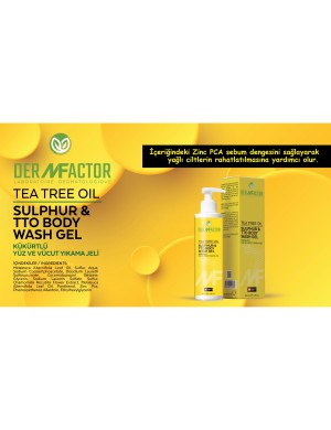 Dermfactor Tea Tree Oil Sulphur &Tto Body Wash Gel Kükürtlü Yüz ve Vücut Yıkama Jeli